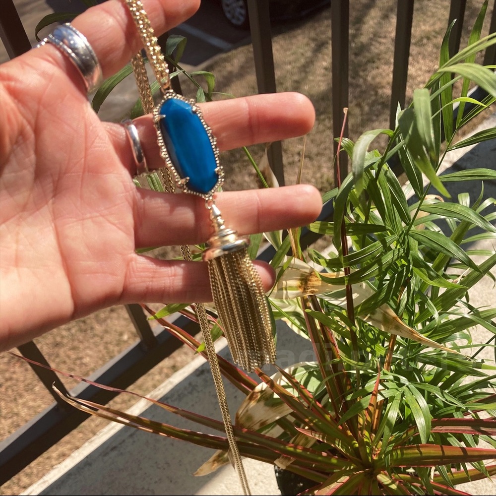 Kendra Scott Teal Agate Everly Necklace - Picture 4 of 6